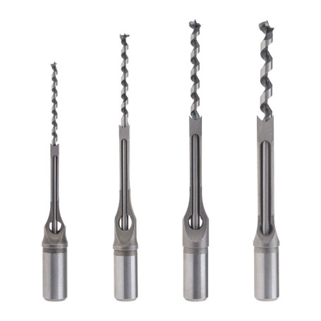 OTOTEC 4pcs Kit de Forets à Trou Carré pour Travail du Bois, Ensemble de Ciseaux à Mortaiser en Bois 6,4mm / 8mm / 9,5mm / 12,7m