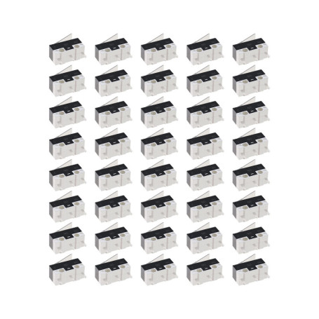 EMSea 40pcs Micro Interrupteur de Fin de Course Longue Charnière Levier AC 125V 2A 3 Broches SPDT pour Appareils Ménagers Audio 