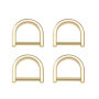 EMSea Lot de 4 petits anneaux en D à visser en forme de fer à cheval pour bricolage, artisanat, cuir, porte-clés, sac à main, ré