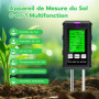 Wigearss Testeur de pH du Sol 6 en 1, Testeur pour Humidité/Fertilité/pH/Température/Lumière/Humidité Ambiante