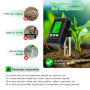 Wigearss Testeur de pH du Sol 6 en 1, Testeur pour Humidité/Fertilité/pH/Température/Lumière/Humidité Ambiante