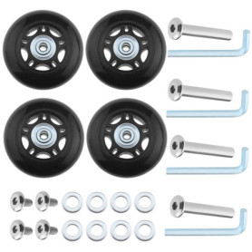 SG Store 2 Ensembles 70x24mm Roues de Bagage avec Essieux de Clé Valise Roues de Rechange Trolley Case Roues en Caoutchouc roule