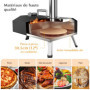 Four a Pizzas extérieurs à bois: KitchenBoss aciers inoxydables portable grille pizza avec pierre tournante de jardin avec granu