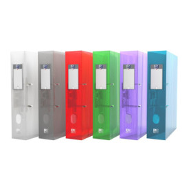 Oxford Lot de 6 classeurs à levier A4 en plastique translucide de couleurs assorties