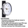 Thermomètre 0-120° avec ressort, avec clip pour montage sur tuyau, surface bimétallique en acier inoxydable - 63MM