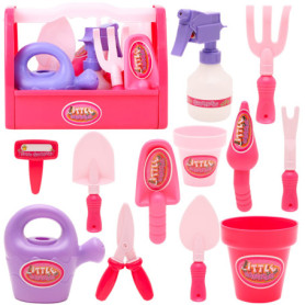 Toyland® Little Gardeners Ensemble d'outils de Jardinage de 13 pièces-Comprend:Un pulvérisateur d'eau, Un arrosoir, 2 Pots de Fl