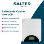 Salter Balance électronique en acier inoxydable– Balance de cuisine, écran LCD, mesure les liquides, capacité maximale de 5 kg/1