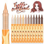 12 Feutre Acrylique Brush Marker – Set de 12 Marqueurs de Peinture Acrylique Skin Tone Color Series , Pointe Brush 0.5~5MM Pince