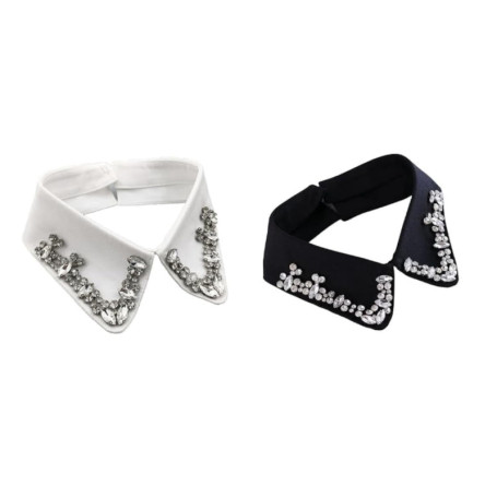 TRIXES Faux Col Strass – Collier Diamante – Déguisement Halloween – Accessoire Applique Collier Détachable