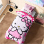 Hello Kitty Ensemble Housse de Couette et Taie d'oreiller Fille, 135x200 cm, 1 Set de Linge de Lit -Deco Chambre Ado Fille