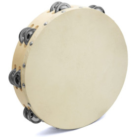 Tiger TAM98-10 Tambourin avec Peau naturel - 10" - Double Rang