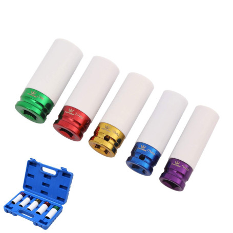 Jeu de douilles à chocs pour roues en alliage 5pc 1/2"Sq Drive