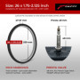 Fincci Paire Сhambres à air VTT 26x1.75x1.95x2.00x2.1 Pouces - Chambre a air 26 Pouces de Valve Presta 48 mm pour Route VTT bici