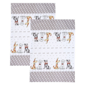 SPOTTED DOG GIFT COMPANY Torchon Cuisine Lot de 2, Torchons à Vaisselle au Mignon Chien Imprimé, 100% Qualité Coton Absorbant, I