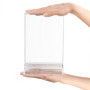 Kurtzy Porte Visuel A5 (Lot de 12) - L16 x H24,5 cm - Présentoir de Table/Comptoir Plastique Transparent Double Face Vertical - 