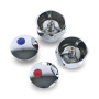 Couvercles de Tête Standard Wärmer Système pour Robinets Chaud & Froid 1/2'' - Métal Plaqué Chrome avec Boutons Rouges et Bleus 