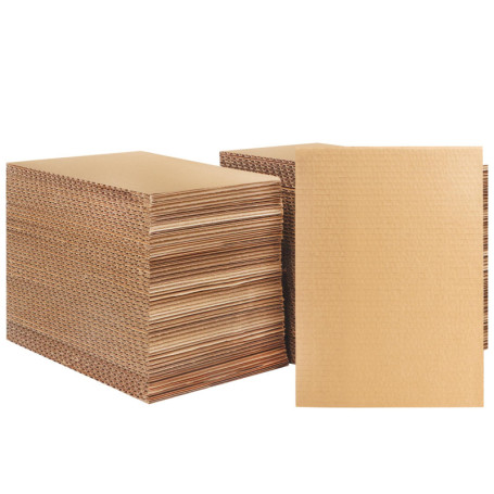 Belle Vous Papier Kraft Ondulée Marron (Lot de 100) - 18 x 12,5 cm - Carton Ondulé d’Emballage de 2,8 mm d’Épaisseur pour le Cou