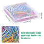AvoDovA 100PCS Trombones Coloré, 50mm Moyen Trombones, Métal Paperclip avec Revêtement en Plastique, Coloré Papier Clips avec Bo
