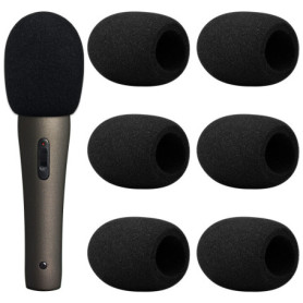Pinsheng 6 Pièces Mousse Microphone Bonnette, Microphone à Main Housse en Mousse, Filtre Anti Pop Vent en Mousse pour KTV, Perfo