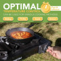 BLOSTM Réchaud de camping portable à gaz – Réchaud de camping à double brûleur avec système d'allumage automatique et contrôle d