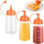 3 PCS Bouteille à Sauce Plastique, 300 ml Bouteille à Condiments avec Capuchon, Condiments Squeeze Bouteilles, Presser Les Boute