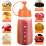 3 PCS Bouteille à Sauce Plastique, 300 ml Bouteille à Condiments avec Capuchon, Condiments Squeeze Bouteilles, Presser Les Boute