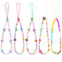 Vesaneae 5 Pièces Bracelet pour Téléphone, Chaîne Telephone Portable, Lanières de Téléphone Colorées avec Perles, Dragonne de La