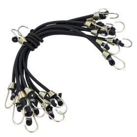 Colexy Tendeur Elastique avec Crochet, 10 Pcs 25cm Sangles de Rangement Robustes, Universels Robustes Tendeurs Sandow, Sangles d