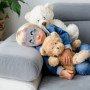 Hoxfly Masques De Sommeil En Peluche,3D Moelleux Masque de Nuit Enfant,Mignon Drôle Bande Dessinée Masque de Sommeil,Respirant C