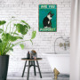 Plaque métal Vintage,Panneau Drôle de Chat Noir are You Pooping Décoration,Panneaux de Salle de Bain Amusants Chat en Étain Plaq