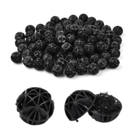 Wisebom Lot de 100 balles filtrantes bio pour aquarium - 16 mm - Filtre poreux bio - Balle biochimique pour filtration, nettoyag