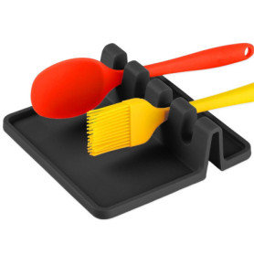 Repose Ustensiles De Cuisine En Silicone, Repose Cuillère Cuisine Noir, Pose Cuillère Cuisine, Porte Ustensiles Cuisine Noir, Sa