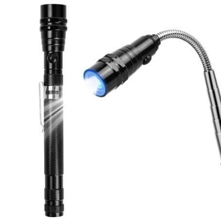 Jinlaili Outil Magnétique Télescopique Avec LED Gadget,Outil de Préhension Magnétique Télescopique avec LED,Outil de Ramassage A