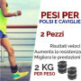 Poids pour poignet et cheville Wrist/Ankle Weights (2 x 2 kg) avec sangle réglable, idéal pour l'entraînement en gymnastique aér