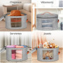 Winter Shore Boite Chapeau Ronde Grise - Grand Organisateur de Chapeaux Pliable avec Fermeture Éclair, Fenêtre Transparente, Poi