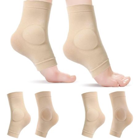 Modixun Lot de 2 paires de chaussettes de protection de la cheville avec coussinet en gel, chaussettes de skate malléolaires rem