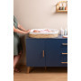 CHILDHOME, Panier à langer bébé jonc de mer, Matelas à langer, Table à langer, Housse 100% Coton incluse, Tissus certifiés Oekot