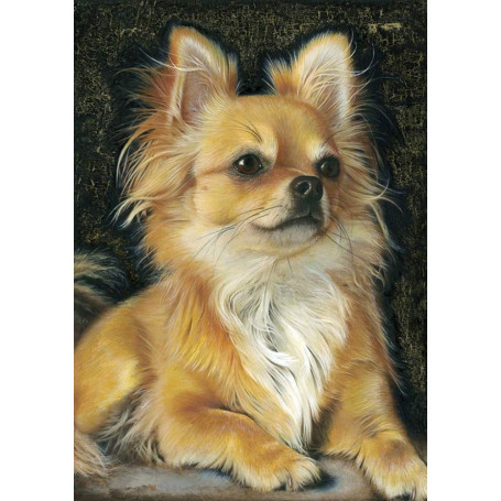 Awesocrafts Kit complet de peinture diamant 5D pour adultes (chihuahua)