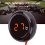 Terisass Moto numérique thermomètre jauge Guidon étanche Vision Nocturne jauge de température Affichage LED pour 12V Moto, Cours
