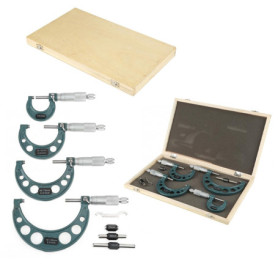 Jeanoko Micromètre Extérieur 4 Pièces 0‑100mm Micromètres Extérieurs Métriques Jauge D'épaisseur étriers de Mesure avec étui