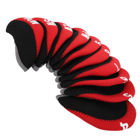 Couvre-tête de Club de Golf, 10 Pièces Un Ensemble Néoprène + Cuir Artificiel Couvre-tête de Club de Golf Ensemble D'étui de Pro