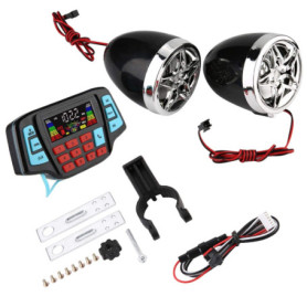 Haut-parleurs de Moto de Moto Bluetooth étanche, Support de Guidon BT Lecteur MP3 Audio stéréo Haut-Parleur système d'amplificat