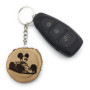 Promotech - Magnifique porte-clés Majic Mouse - Fabriqué à la main et gravé au laser en bois naturel (Mickey Formula-1), Bois na