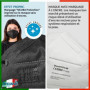 60 masques FFP2 Certifié CE NOIR Fabriqué en Italie BFE ≥99% Sanitized Masque FFP2 italien scellé individuellement EN 149:2001+A