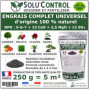 250 g d'ENGRAIS COMPLET universel et équilibré - SoluControl - UAB - Utilisable en Agriculture BIOLOGIQUE