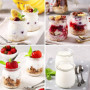 BBWELL Pots Yaourts avec Couvercle 150 ml [Lot de 12] - Petits Pots en Verre,Petit Pot en Verre pour Confiture - Bocaux à desser