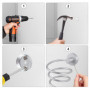 Porte Sèche Cheveux Support,Porte Sèche Cheveux Forme de Spirale,Support sèche Cheveux,Mural en Aluminium Support de Câble pour 