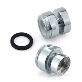 HATOOLHA® Lot de 2 adaptateurs de robinet pivotants, filetage en laiton à 360 degrés, connecteur aérateur de robinet (filetage f