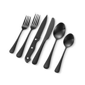 VEVOR Ménagère 48 pièces, couverts en acier inox de qualité alimentaire, finition miroir, lavables au lave-vaisselle, avec coute