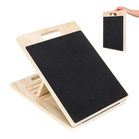 Planche Inclinée Professionnelle en Bois,40x30x4cm Réglable Slant Board, Portable Planche d'équilibre et étirement du Mollet, po